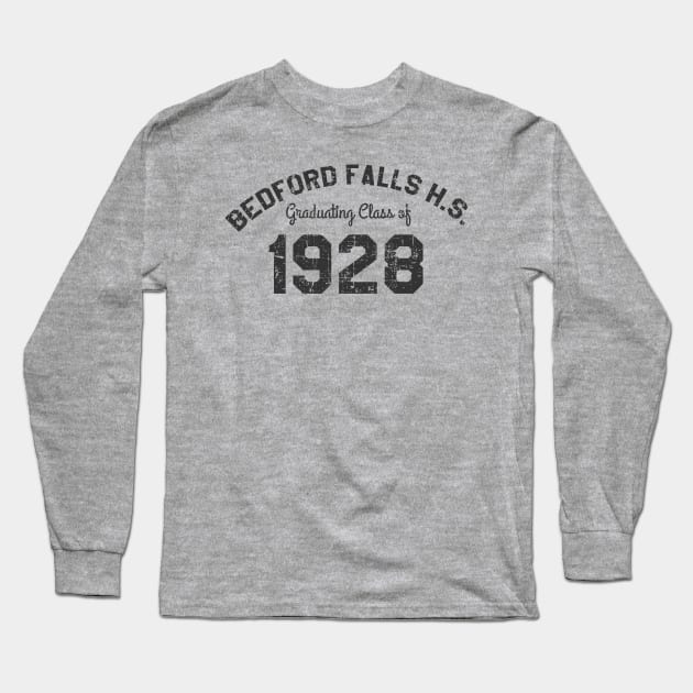 Bedford Falls High School distressed Long Sleeve T-Shirt by woodsman